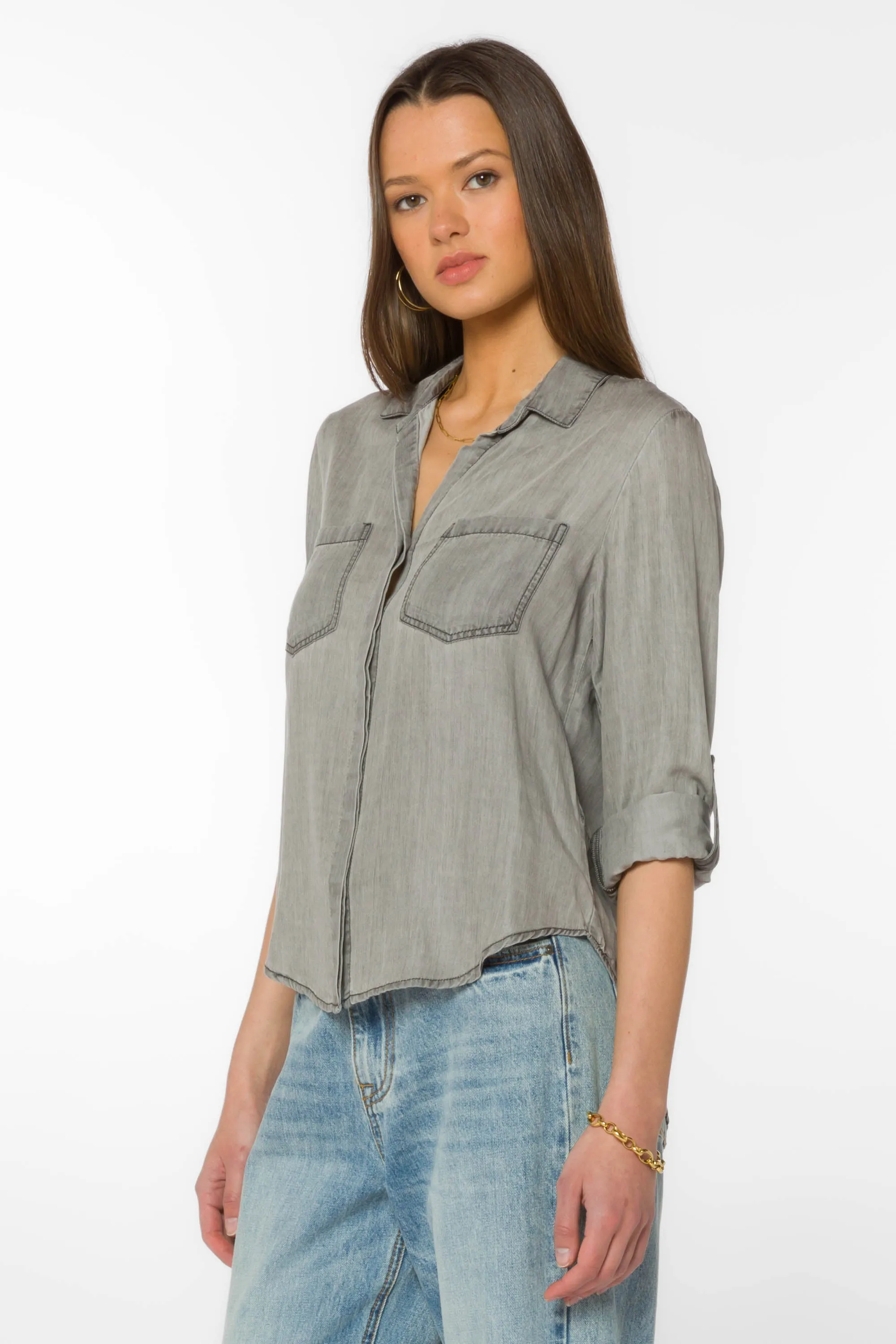Riley Dark Grey Shirt sold by Velvet Heart product image thumbnail 3
