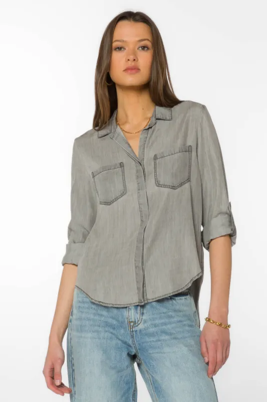 Riley Dark Grey Shirt sold by Velvet Heart