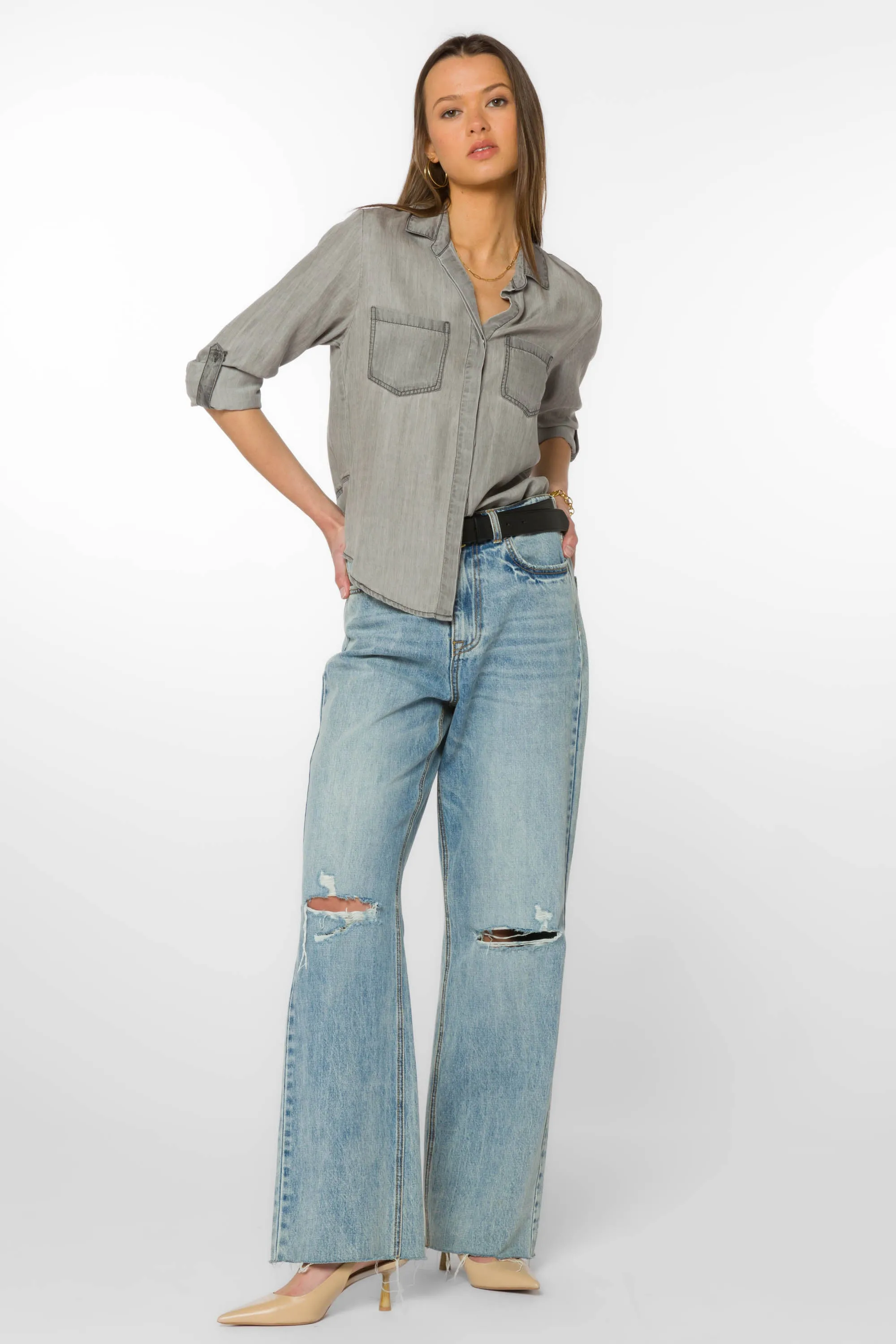 Riley Dark Grey Shirt sold by Velvet Heart product image thumbnail 2