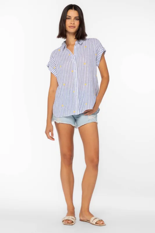 Ilene Blue Stripe Shirt sold by Velvet Heart