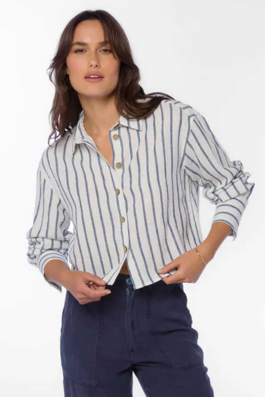 Summerlyn Navy Stripe Shirt sold by Velvet Heart