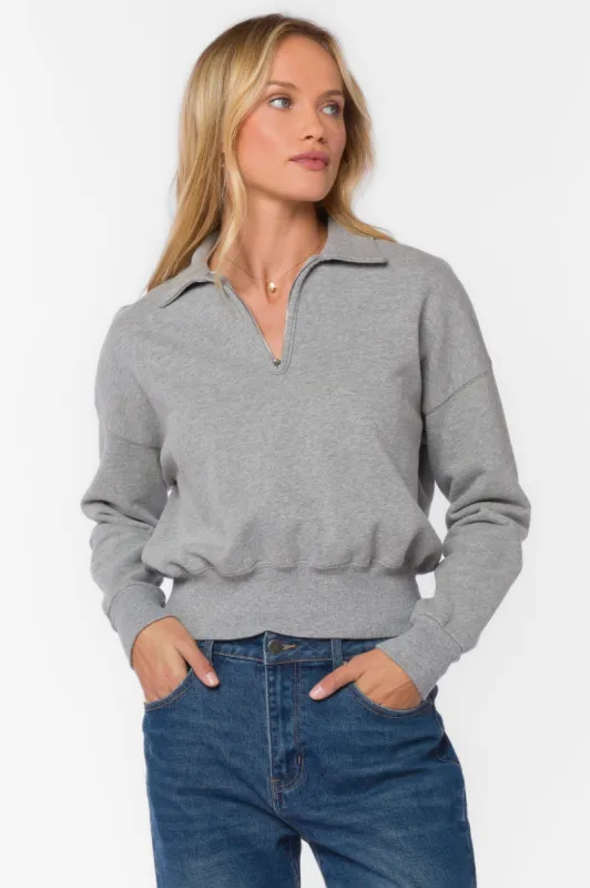 Stewart Heather Grey Sweatshirt sold by Velvet Heart