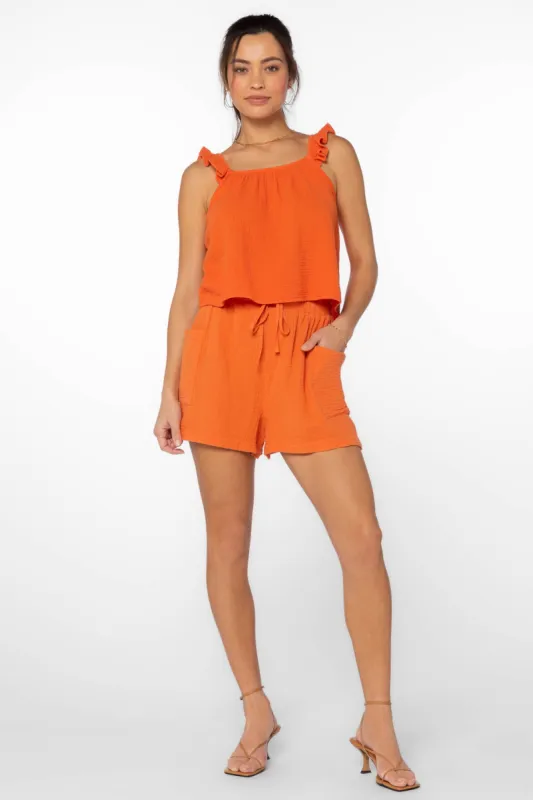 Janna Orange Shorts sold by Velvet Heart