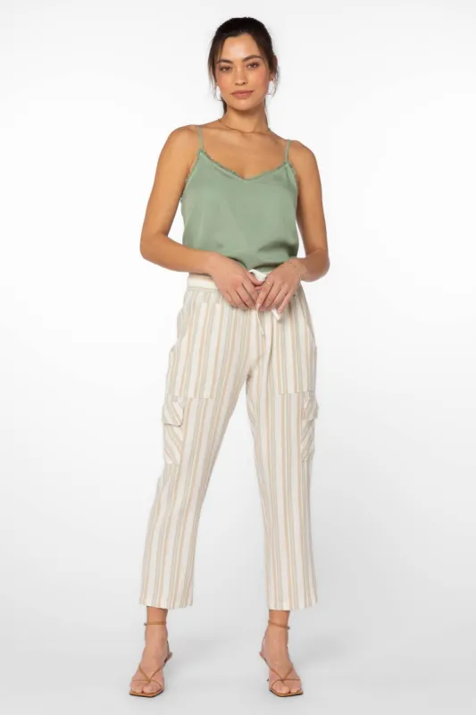 Lunay Sage Stripe Pants sold by Velvet Heart