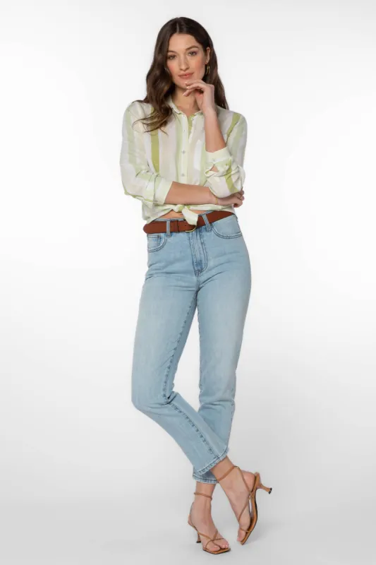 Bennett Seafoam Green Stripe Shirt sold by Velvet Heart