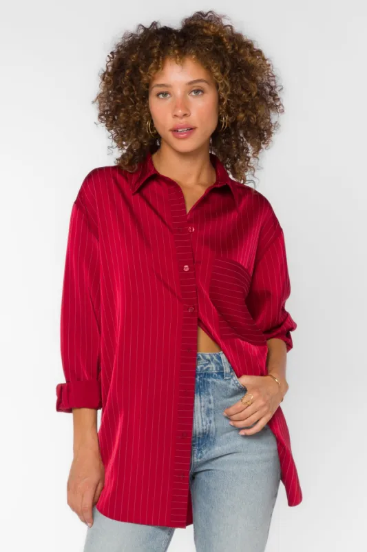 Sutton Crimson Stripe Shirt sold by Velvet Heart