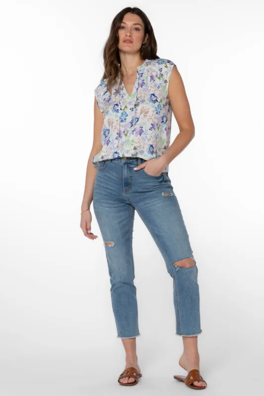 Reigh Blue Floral Blouse sold by Velvet Heart