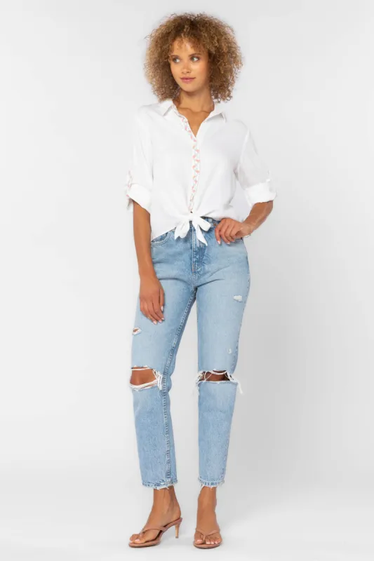 Solange White Embroidery Top sold by Velvet Heart