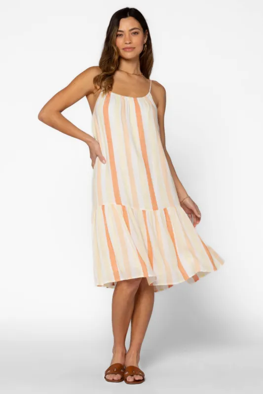 Amelie Orange Stripe Dress sold by Velvet Heart