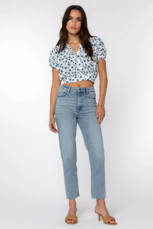 Rosie Blue Floral Top sold by Velvet Heart