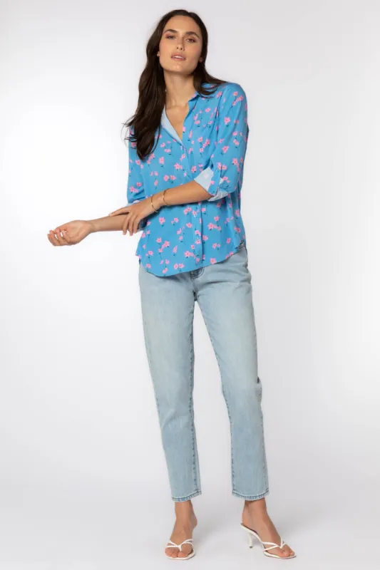 Elisa Blue Pink Shirt sold by Velvet Heart