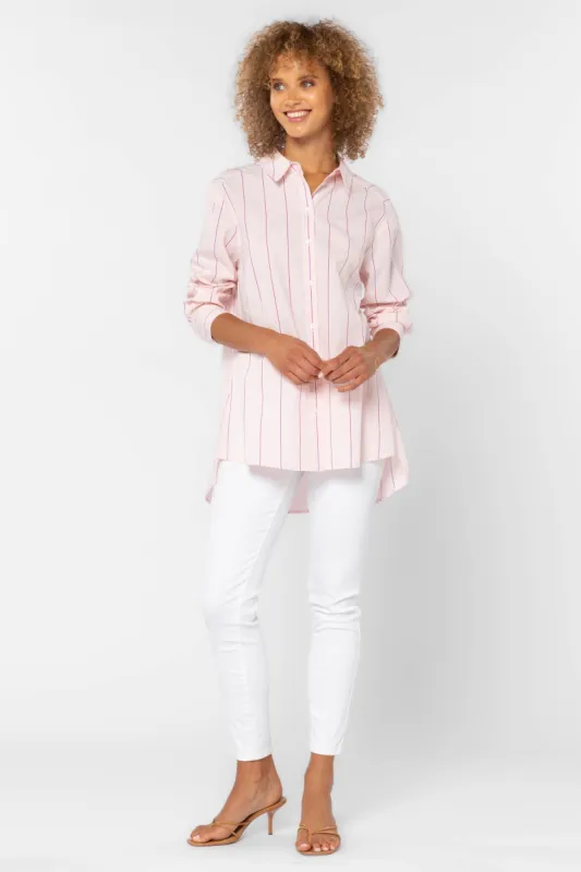 Westerly Pink Broad Stripe Shirt sold by Velvet Heart