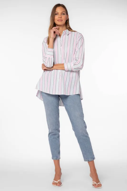 Westerly Blue Pink Black Stripe Shirt sold by Velvet Heart