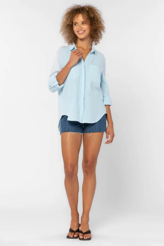 Riley Baby Blue Shirt sold by Velvet Heart