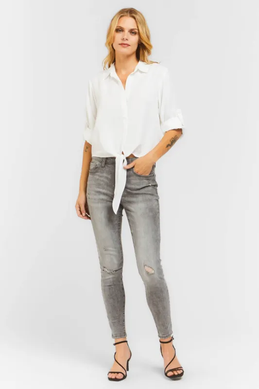 Solange White Waist Tie Top sold by Velvet Heart