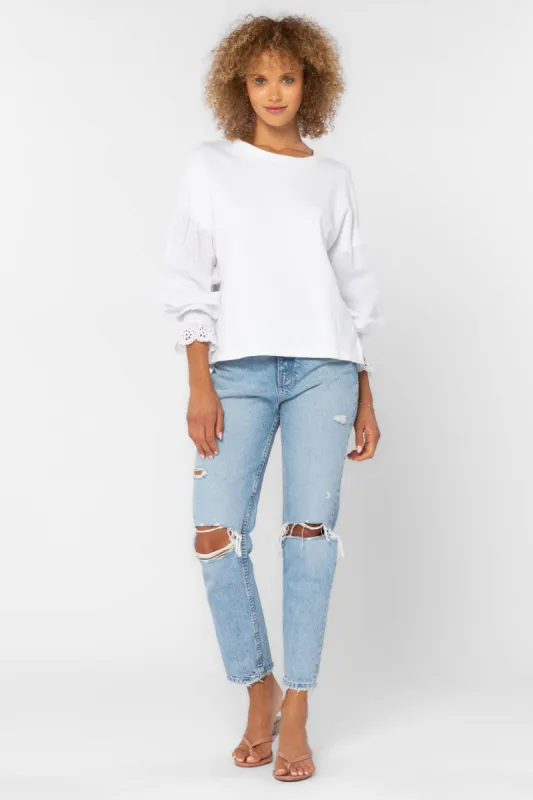 Clary White Sweatshirt sold by Velvet Heart