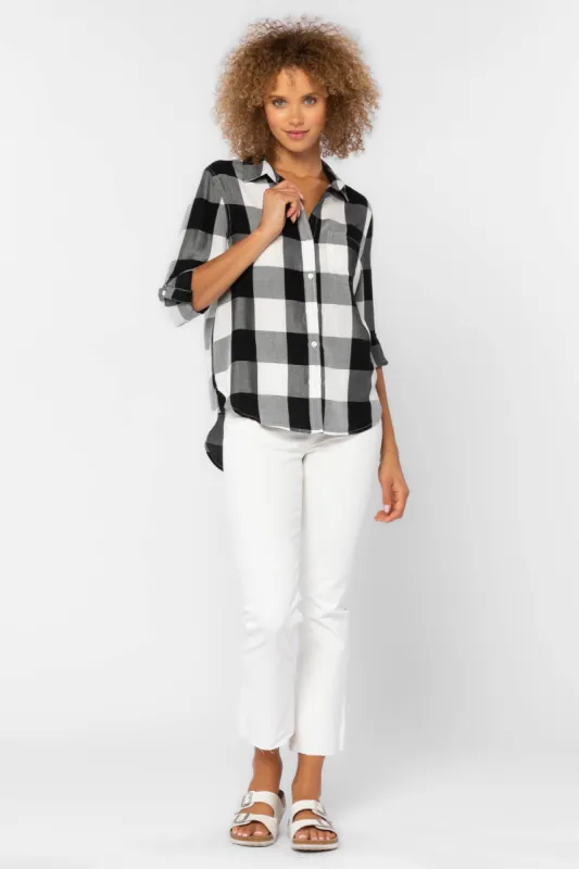 Elisa Black Check Shirt sold by Velvet Heart