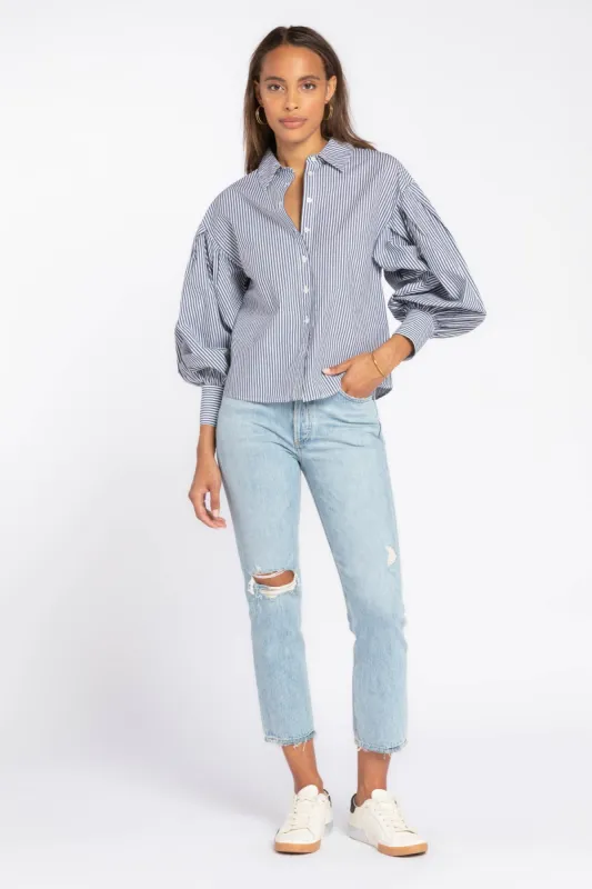 Jaslene Indigo Stripe Shirt sold by Velvet Heart