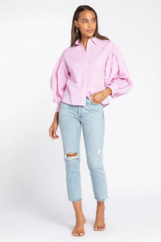 Jaslene Pink Stripe Shirt sold by Velvet Heart