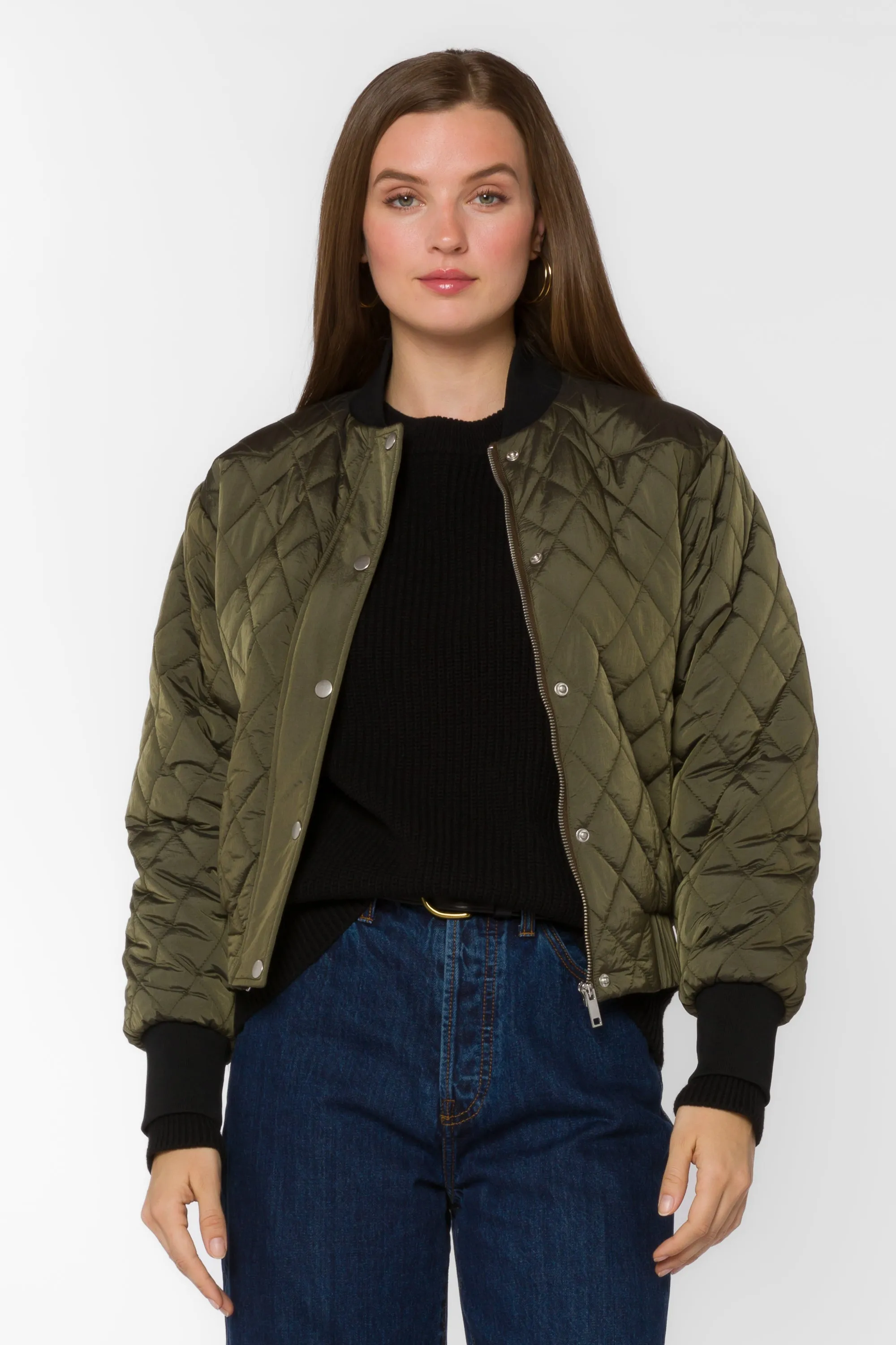 Sakura Army Green Bomber Jacket sold by Velvet Heart product image thumbnail 3