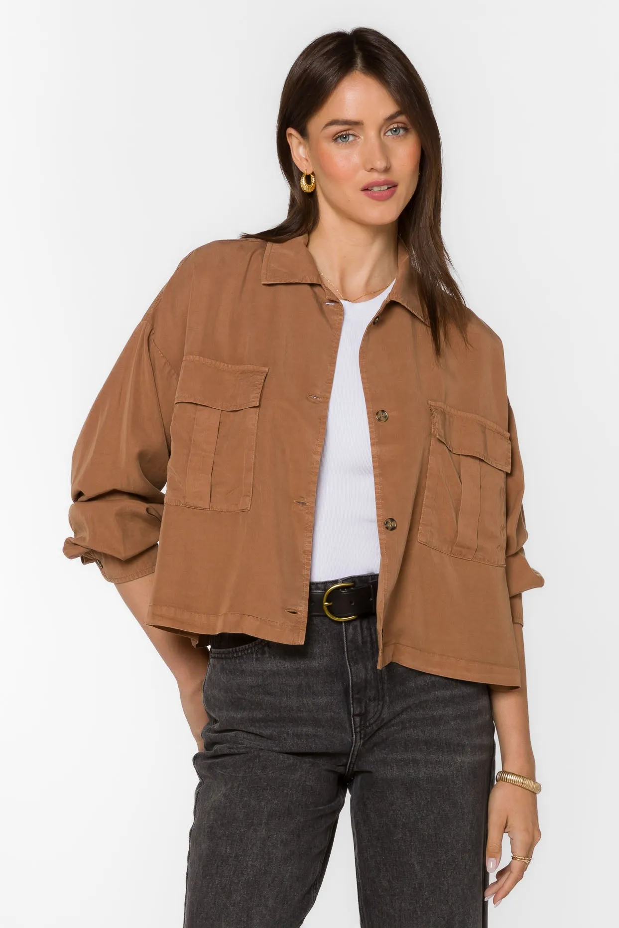 Charlynn Rustic Brown Jacket sold by Velvet Heart