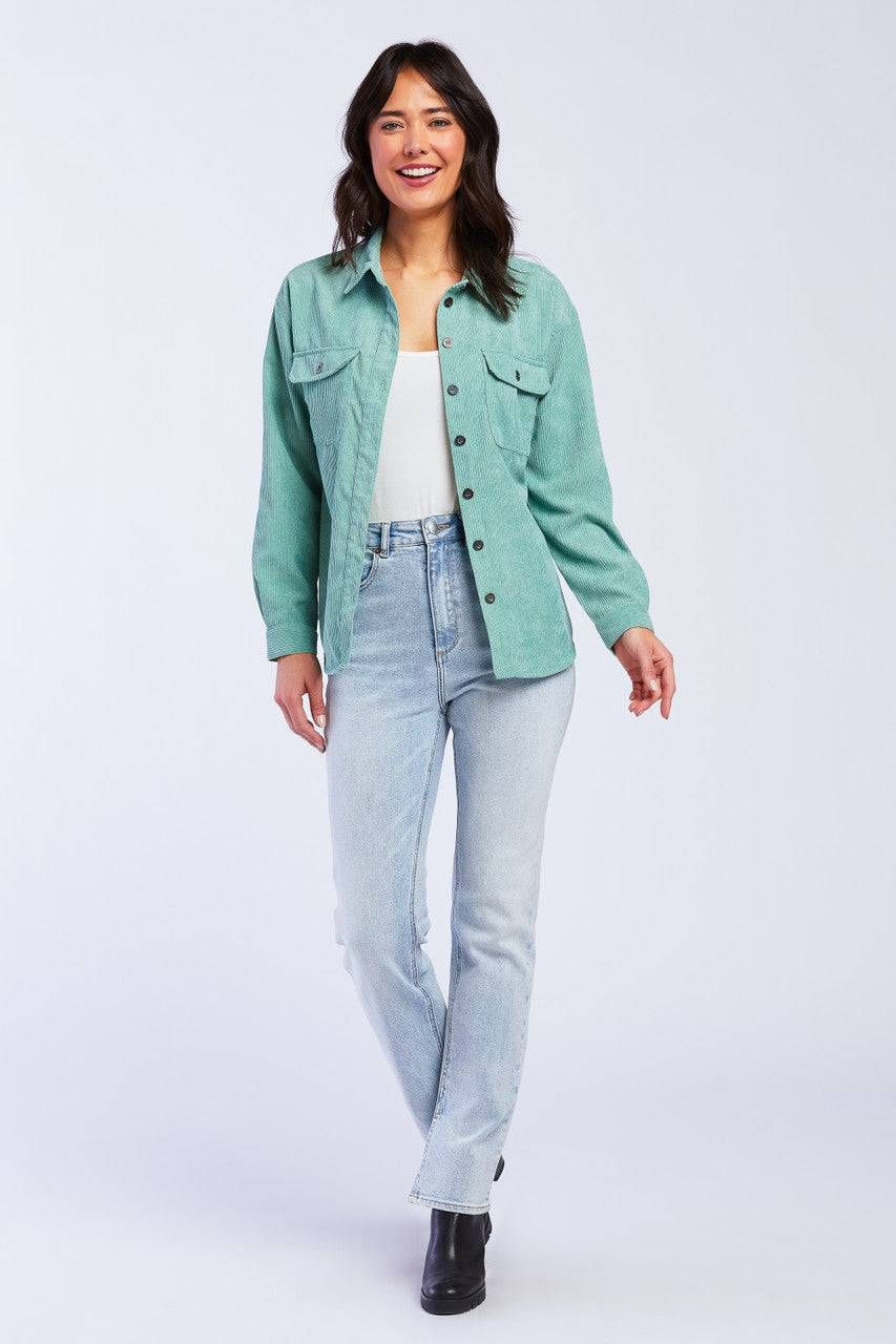 Carmele Sage Shacket sold by Velvet Heart