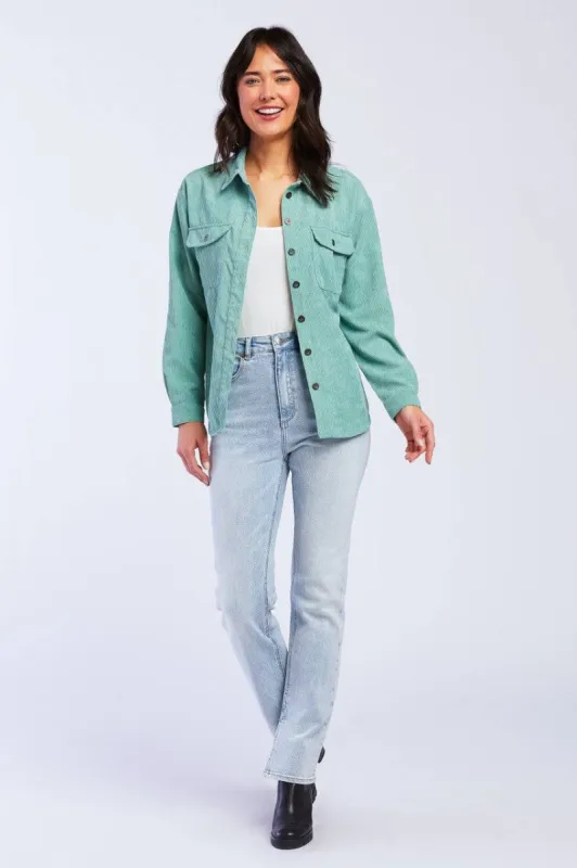 Carmele Sage Shacket sold by Velvet Heart