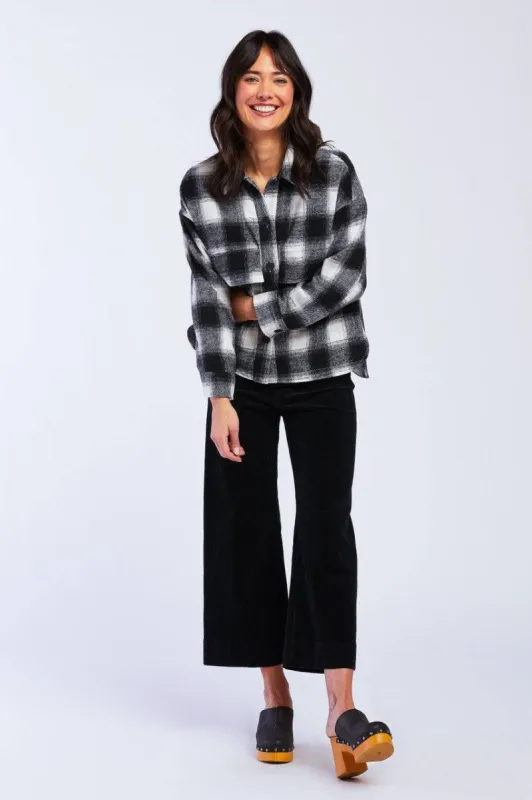 Monsay Black Plaid Shacket sold by Velvet Heart