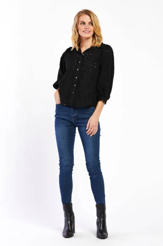 Teegan Black Shirt sold by Velvet Heart