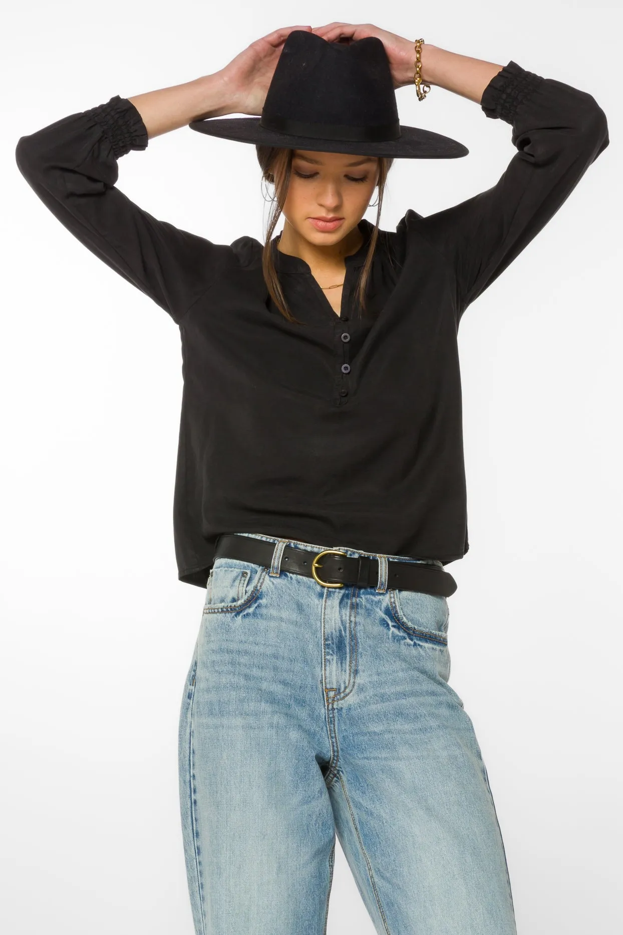 Kevin Black Blouse sold by Velvet Heart