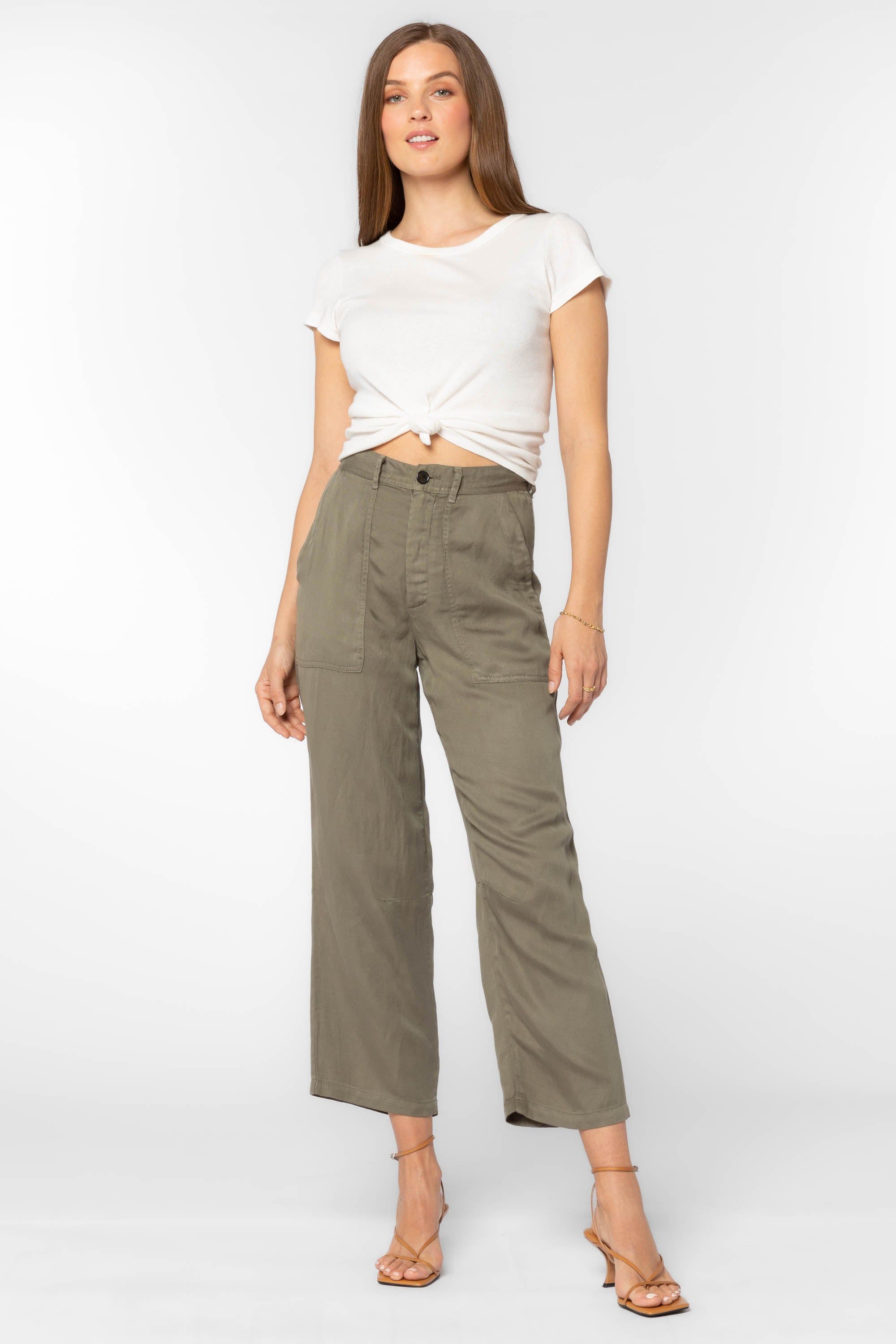 Sidney Olive Pants sold by Velvet Heart