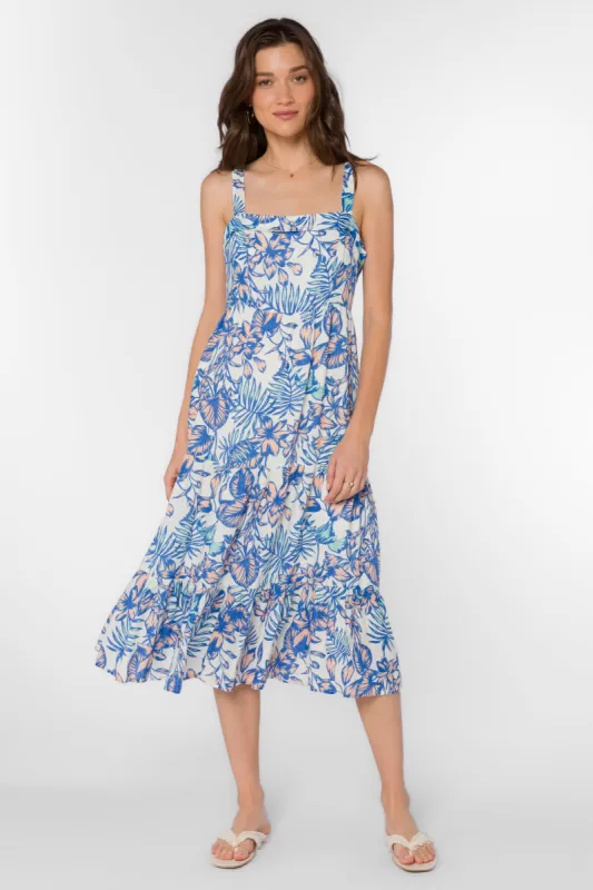 Diana Blue Tropicana Dress sold by Velvet Heart