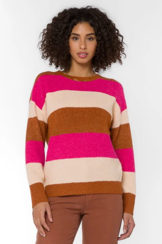 Cornell Berry Stripe Sweater sold by Velvet Heart
