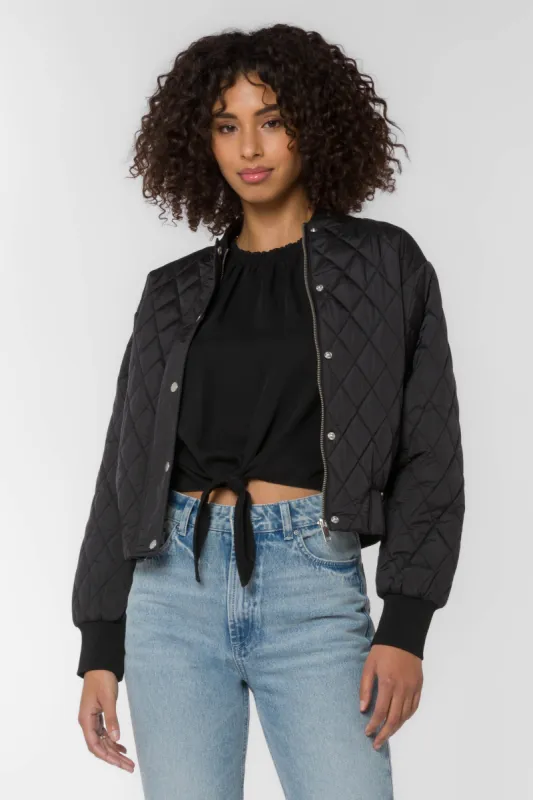 Sakura Black Bomber Jacket sold by Velvet Heart