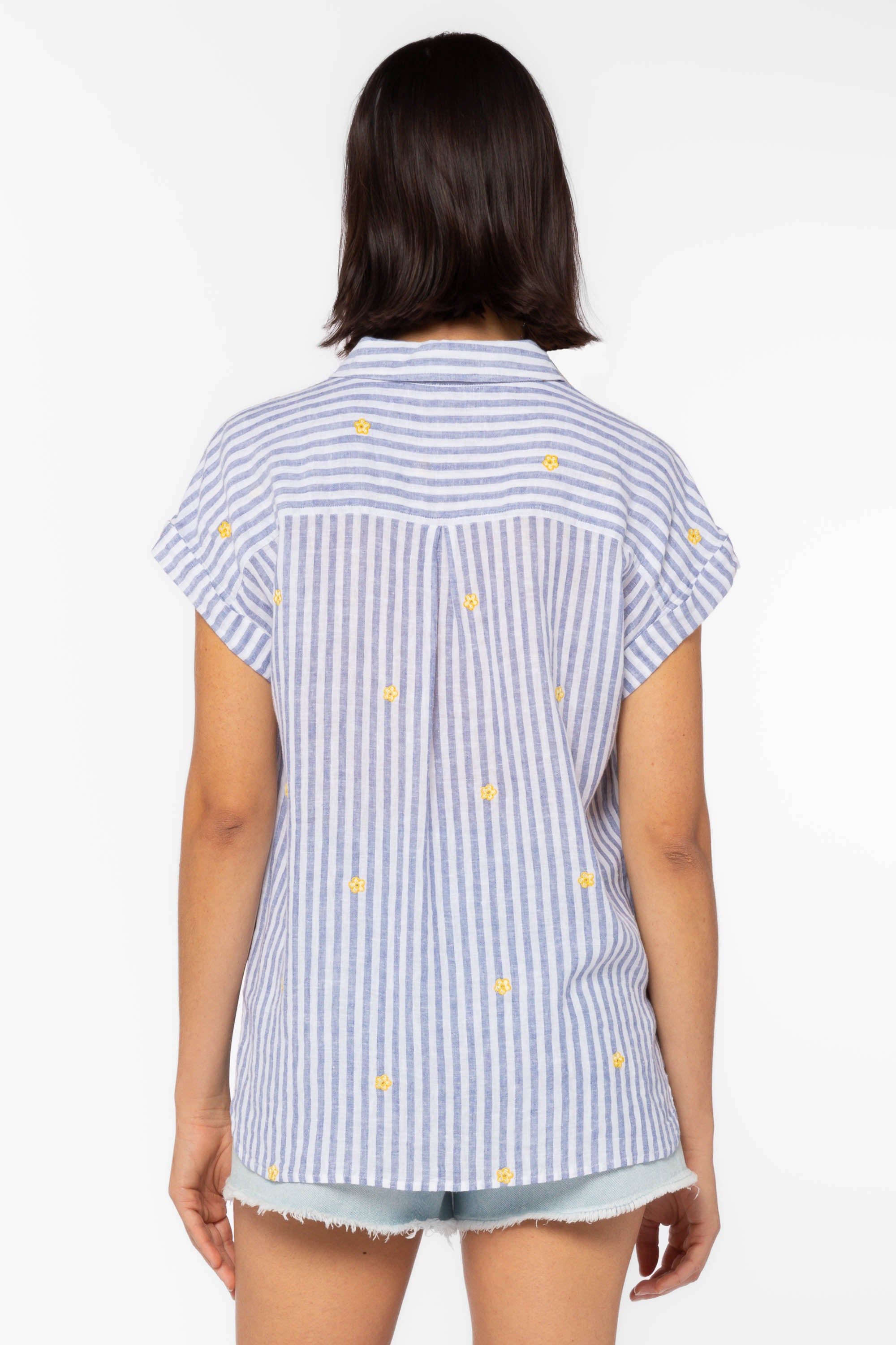 Ilene Blue Stripe Shirt sold by Velvet Heart product image thumbnail 3