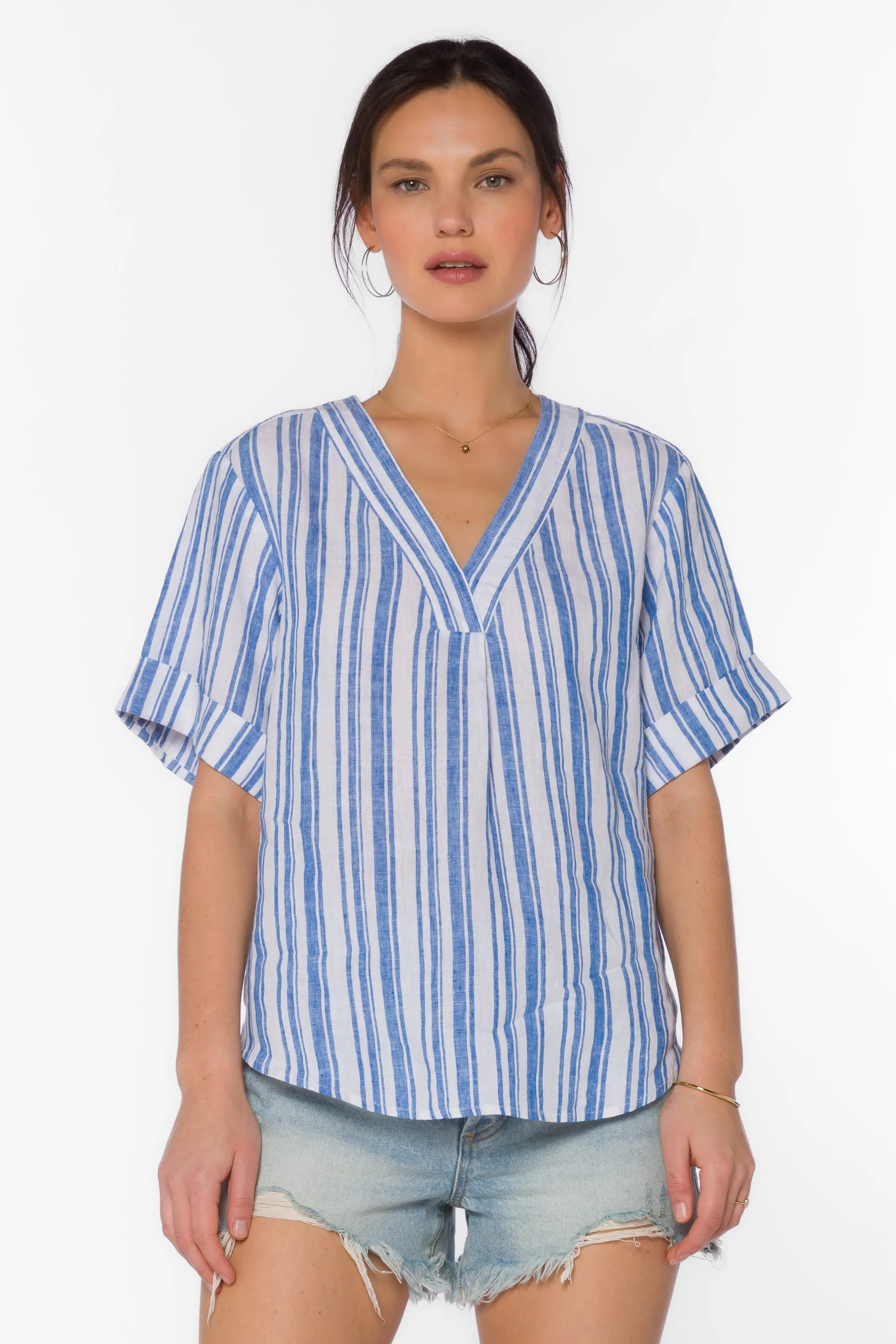 Kyro Blue Stripe Blouse sold by Velvet Heart product image thumbnail 3