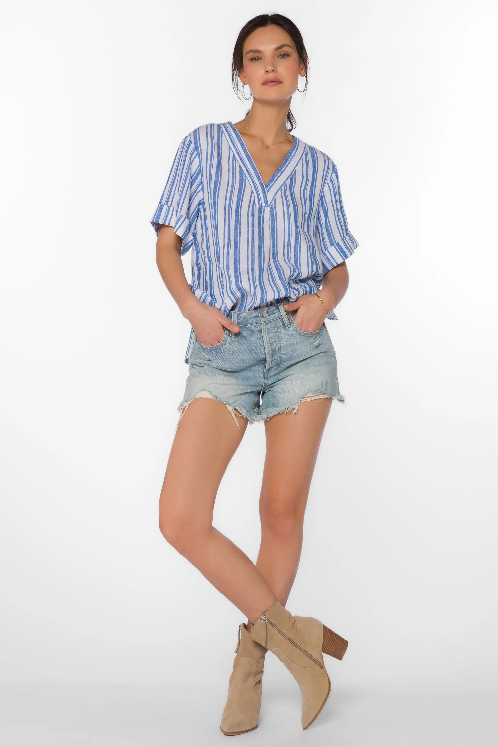 Kyro Blue Stripe Blouse sold by Velvet Heart product image thumbnail 2