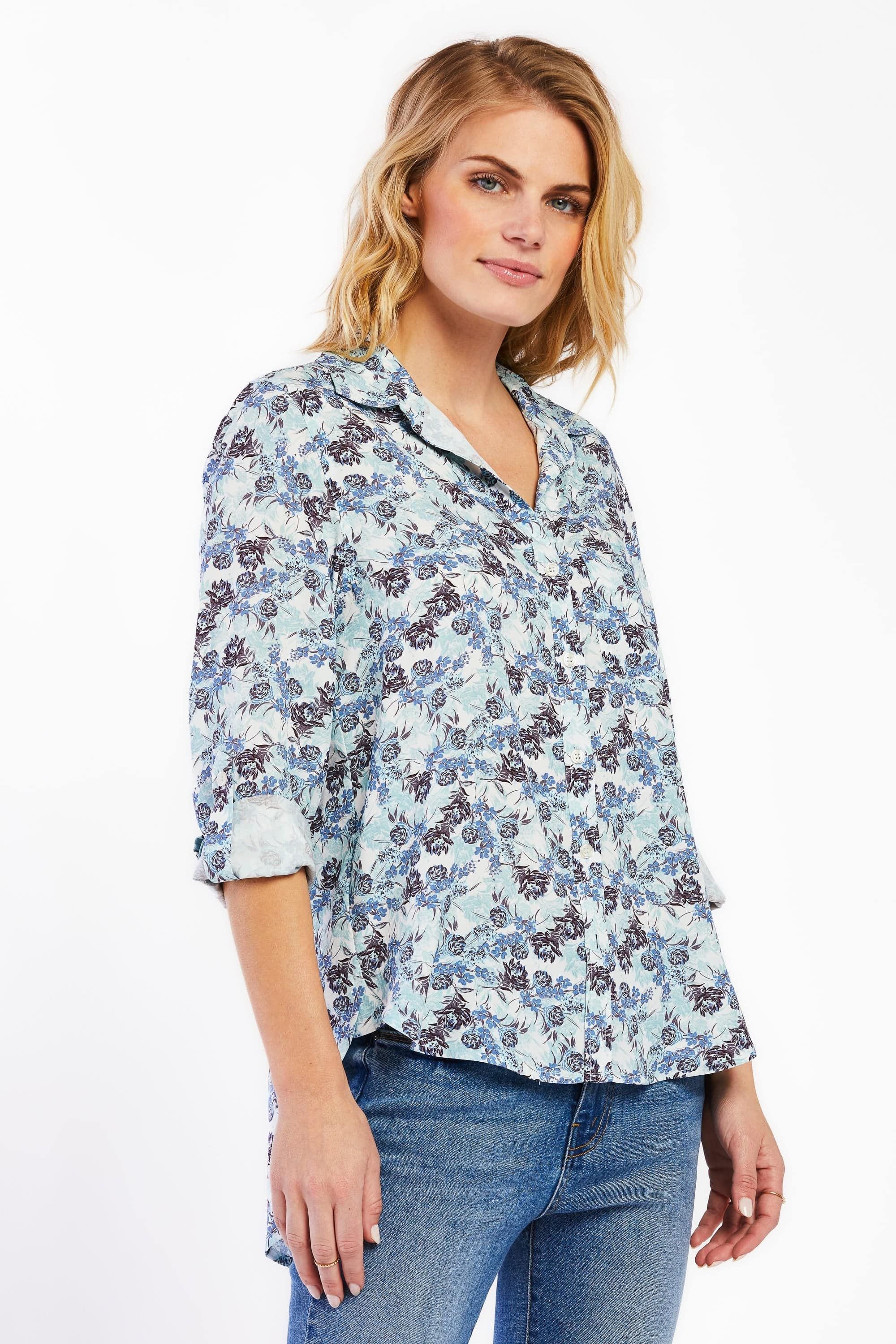 Elisa Blue Floral Shirt sold by Velvet Heart product image thumbnail 5