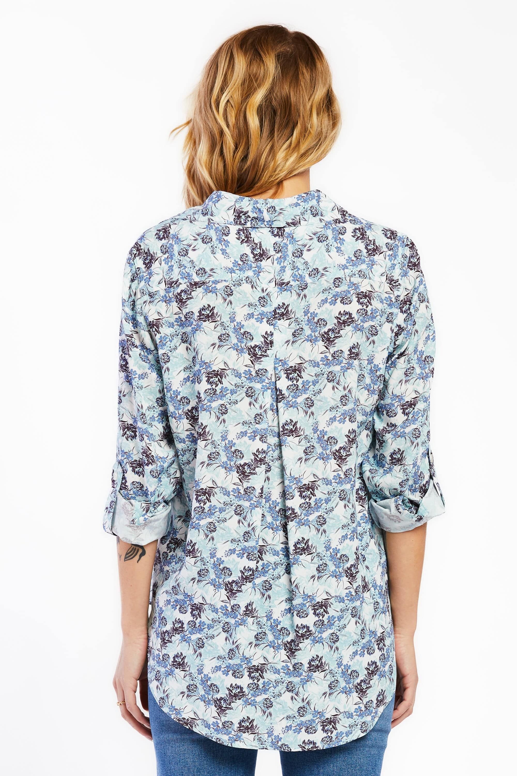 Elisa Blue Floral Shirt sold by Velvet Heart product image thumbnail 4