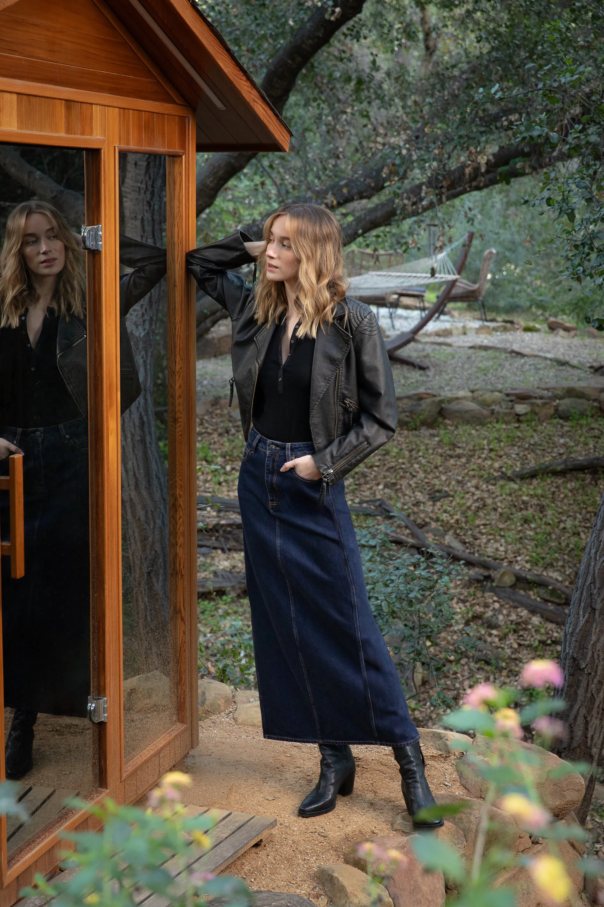 Kenwood Distressed Black Vegan Leather Jacket sold by Velvet Heart product image thumbnail 2