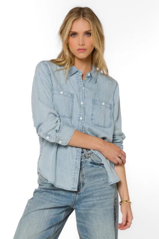 Maeve Indigo Dyed Shirt sold by Velvet Heart