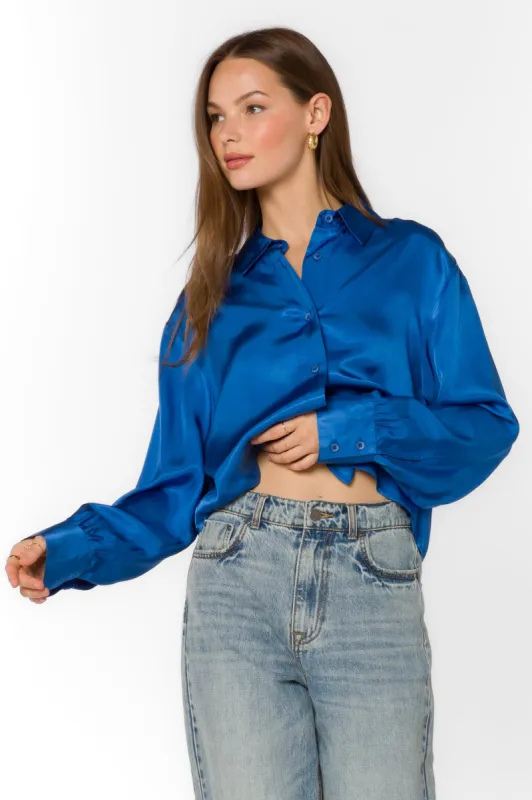Lilith Lapis Blue Blouse sold by Velvet Heart