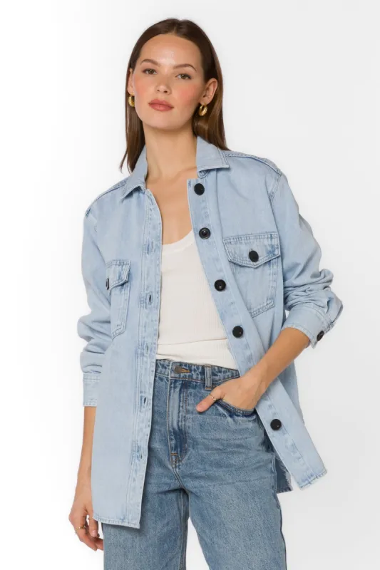 Austin Light Mineral Blue Shirt Jacket sold by Velvet Heart