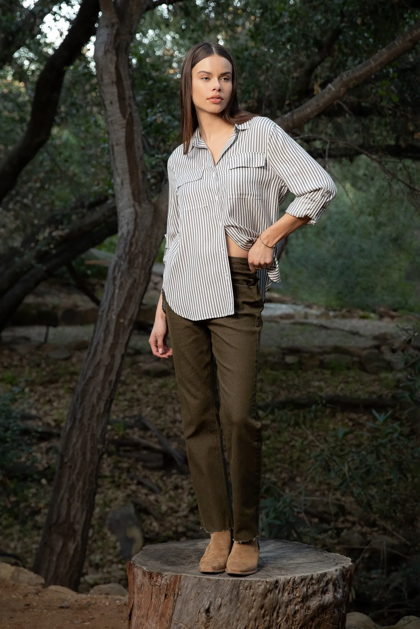 Talma Charcoal Stripe Shirt sold by Velvet Heart product image thumbnail 2