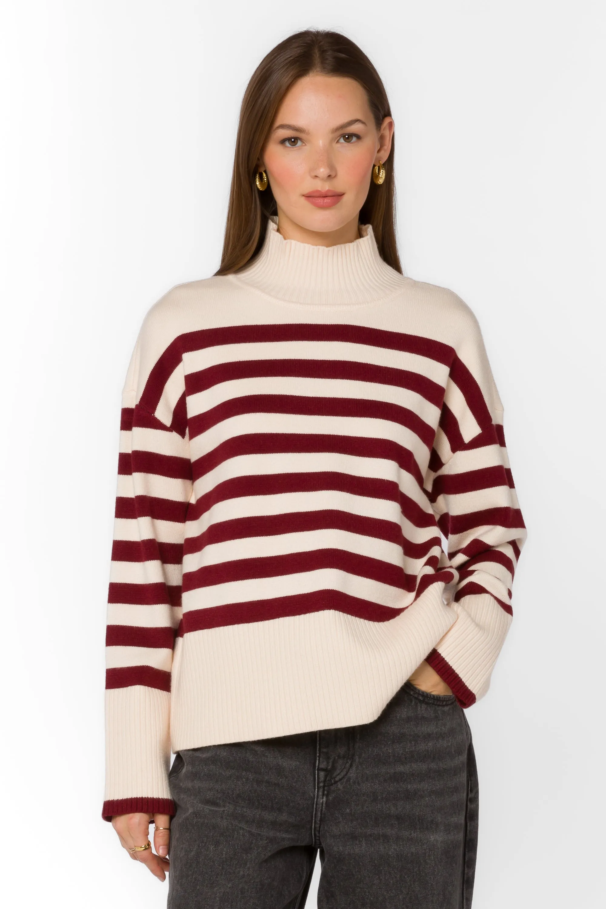 Caden Ivory Red Stripe Sweater sold by Velvet Heart product image thumbnail 4