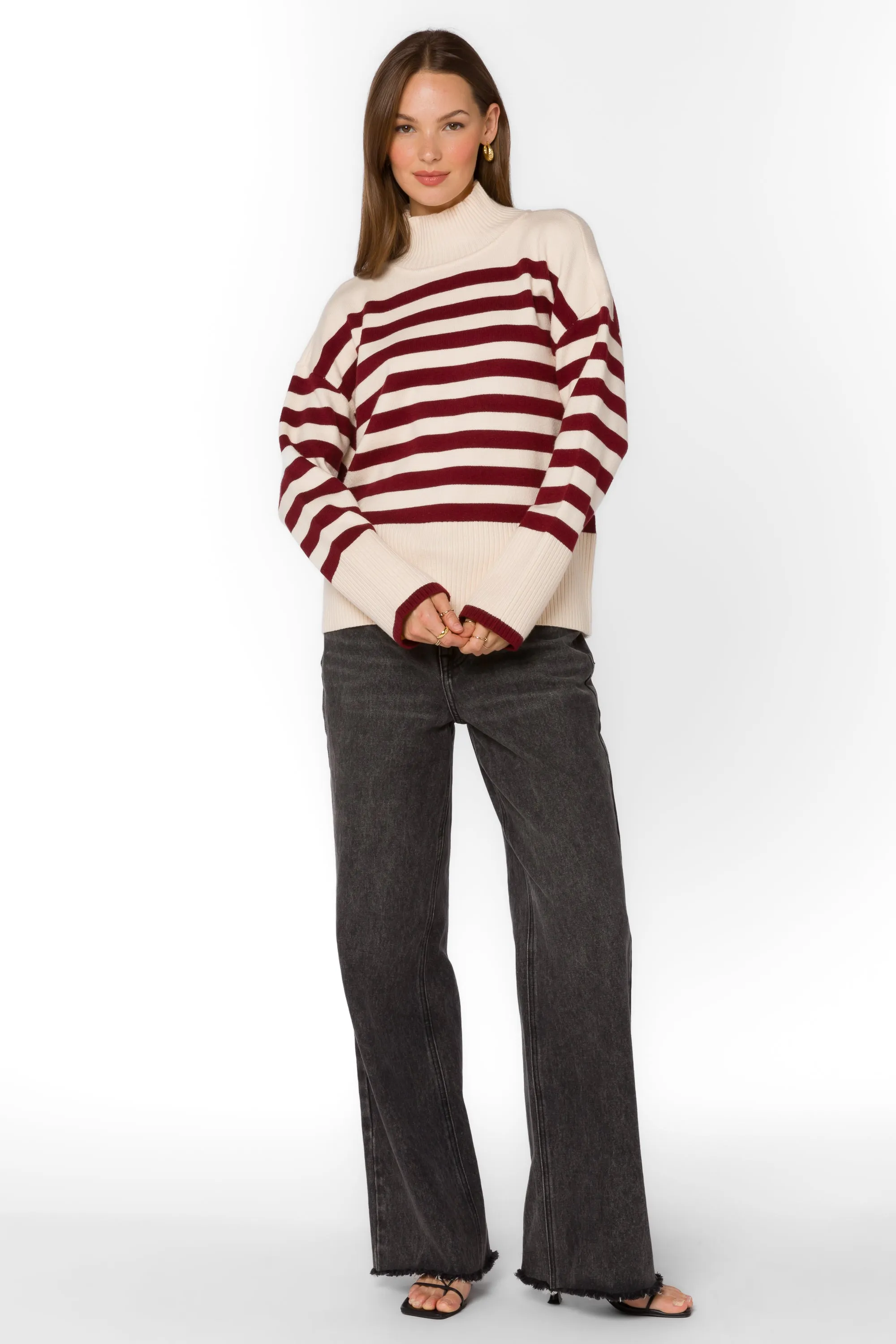 Caden Ivory Red Stripe Sweater sold by Velvet Heart product image thumbnail 3