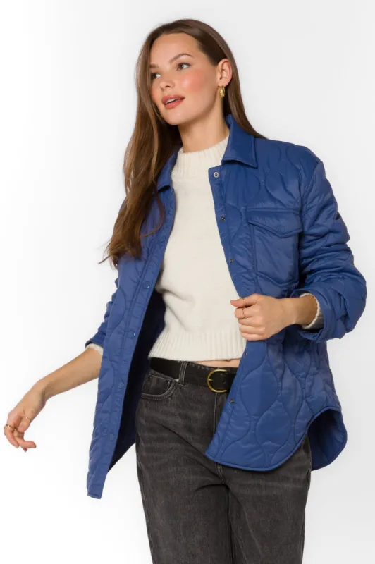 Bella Deep Cobalt Puffer Jacket sold by Velvet Heart