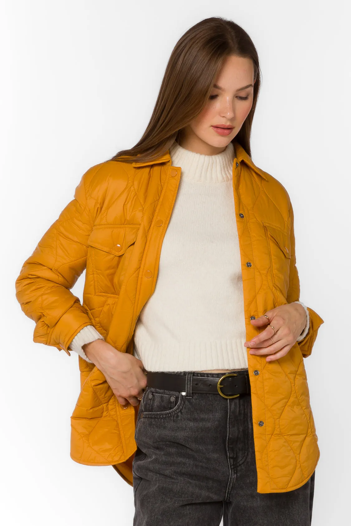 Bella Butterscotch Puffer Jacket sold by Velvet Heart