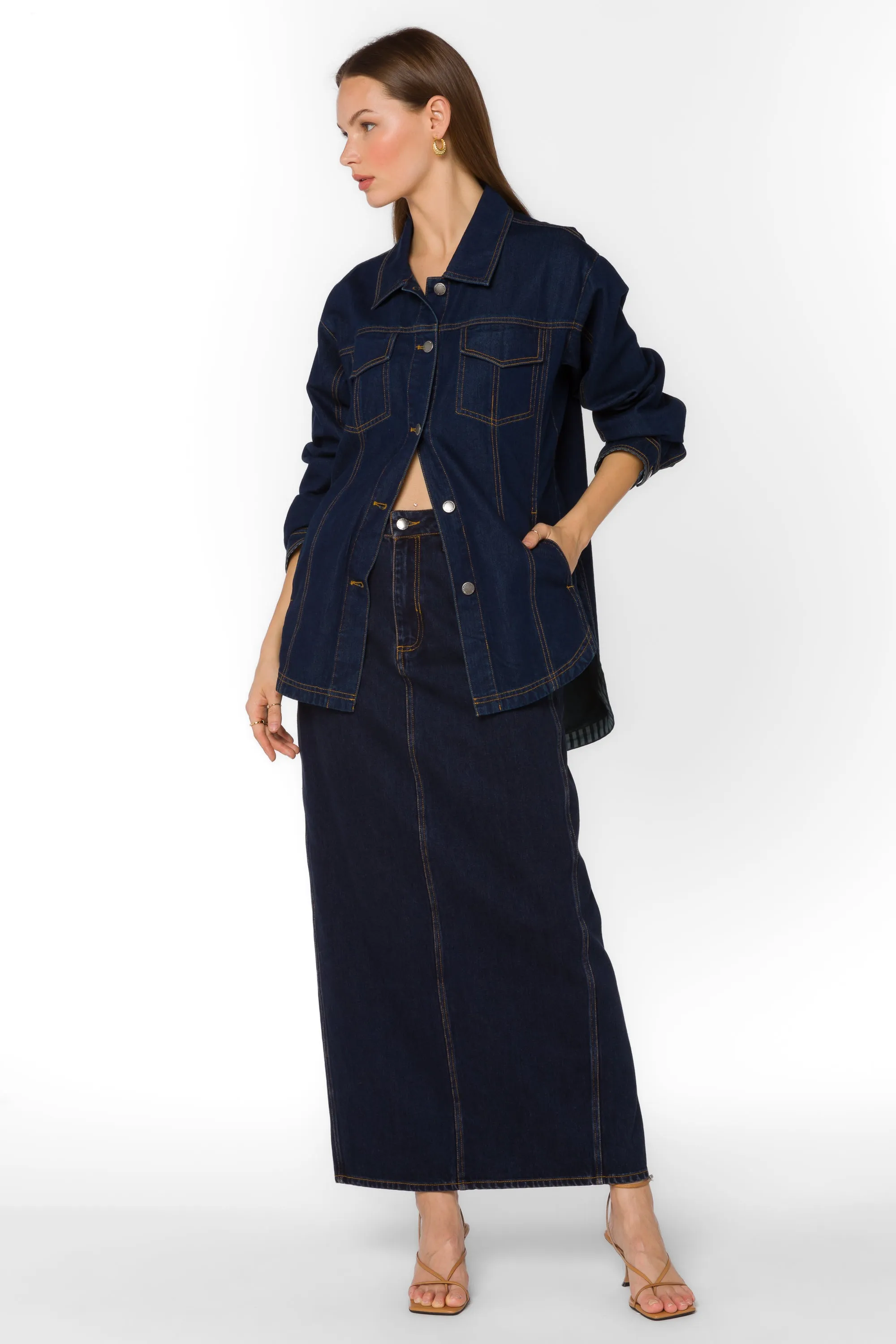 Pilar Deep Blue Indigo Jacket sold by Velvet Heart product image thumbnail 2