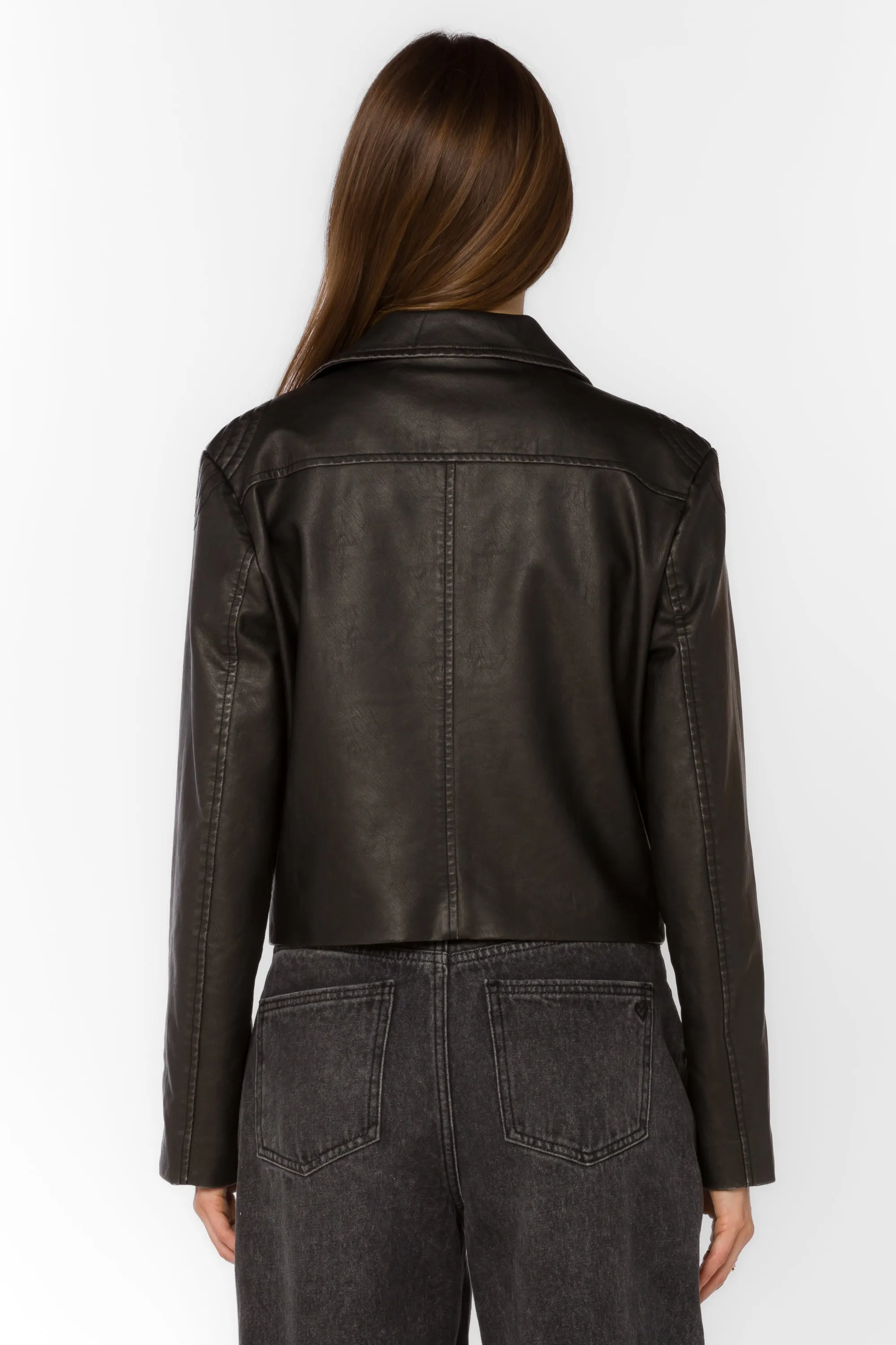 Kenwood Black Vegan Leather Jacket sold by Velvet Heart product image thumbnail 5